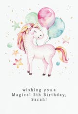 Loveable unicorn - Happy Birthday Card